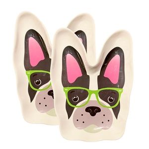 Frenchie ◈ 2pk Trinket Tray Plate Glasses
